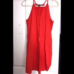 Flowy Orange High Neck Sundress